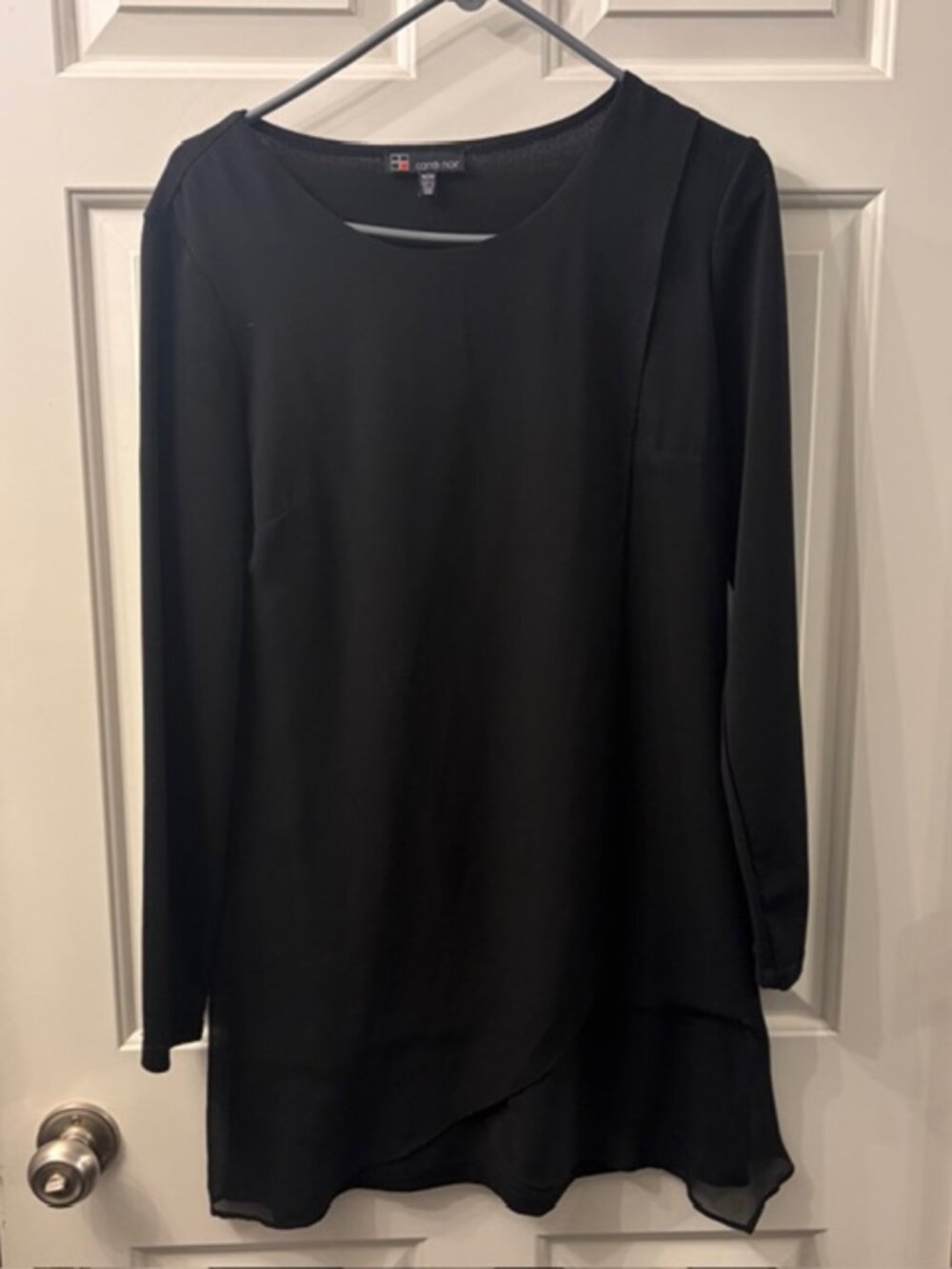 Carre Noir black long sleeve chiffon layered dress or tunic.